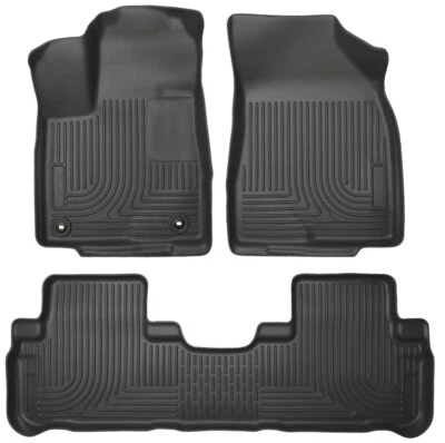Forros Husky para 14 Toyota Highlander Weatherbeater negro delantero &amp; segundo asiento Foto 1 de 4