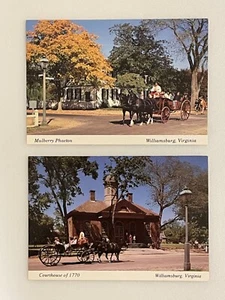 2 Postcards Mulberry Phaeton Courthouse of 1770 Williamsburg Virginia - Picture 1 of 4