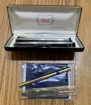 BOLÍGRAFO CRUZADO PLATA ESTERLINA DAMAS Y JUEGO DE LÁPICES MECÁNICOS DE 0,9 mm y recarga Foto 1 de 4