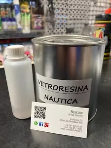 VETRORESINA LIQUIDA PER BARCHE AUTO MOTO RIPARAZIONI CELLE FRIGO 1 LT+CATALIZZAT - Foto 1 di 1