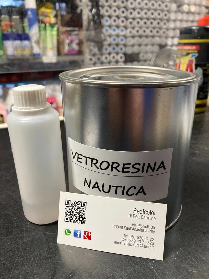 VETRORESINA LIQUIDA PER BARCHE AUTO MOTO RIPARAZIONI CELLE FRIGO 1 LT+CATALIZZAT - Immagine 1 di 1