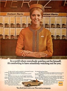 VINTAGE 1969 Hertz Rental Car Print Ad - Picture 1 of 1