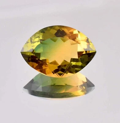 Flawless Natural Bi-Color Yellow Green Tourmaline (GIT Certified) Loose Gemstone - Image 1 of 4