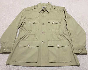 Chaqueta grande Willis & Geiger para hombre beige safari cazador arbusto popelina botón delantero - Imagen 1 de 15