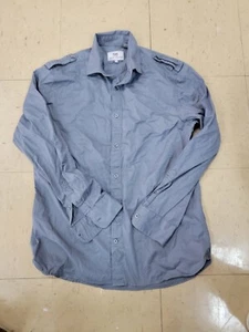 Hickey Freeman Mens Dress Shirt Gray Size MEDIUM button up cotton - Picture 1 of 9