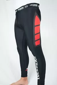 Lockdown Compression Leggings Base Layer Top Running Cycling MMA - Black/Red - Picture 1 of 2