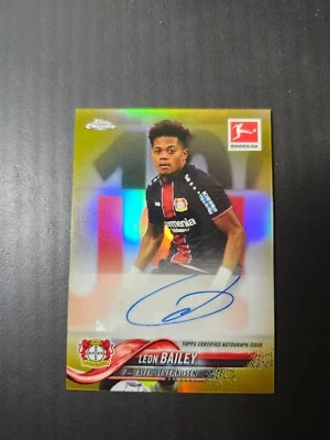 2018-19 Topps Chrome Bundesliga Leon Bailey Gold Refractor Auto /50 - Image 1 of 4