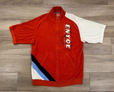 Camisa De Colección Enyce Para Hombre Terciopelo Cremallera 2XL Naranja Suelta Relajada Hip Hop Rap Y2K Foto 1 de 4