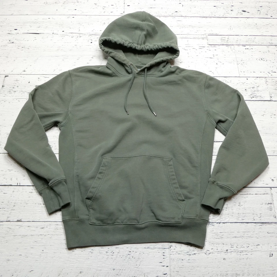 J Crew Knit Goods Hoodie Womens Small Green Cotton Terry Knit Hooded Sweatshirt - Image 1 of 4