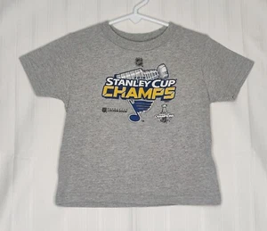 T-Shirt St. Louis Blues Kinder Größe 3 Stanley Cup Champs 2019 grau - Bild 1 von 3