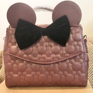 Loungefly Disney Minnie Mickey Mouse Crossbody Satchel Quilted Bag NEW - Picture 1 of 12