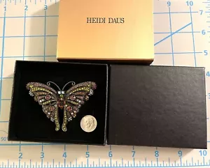 Heidi Daus Art Deco Stil Swarovski Strass Kristall 3D Schmetterling Pin Brosche - Bild 1 von 5