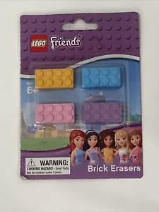 Lego Friends Brick Pencil Eraser New In Packaging- 4 Pack - Picture 1 of 3