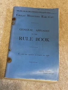 Great Western Railway General Appendix to the Rule Book, August 1936 - Picture 1 of 17