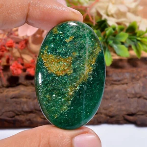 Genuine Green Aventurine Oval Shape Cabochon Loose Gemstone 78 Ct. 44X29X7 mm - Picture 1 of 4