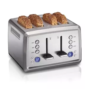 Hamilton Beach 4 Slice Toaster with Extra-Wide Slots, Bagel Setting, Toast Bo... - Picture 1 of 8
