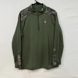 Legendary Whitetails Pullover Men’s XL Green Camo Quarter Zip Thermal Shirt - Picture 1 of 6