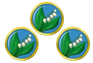 Lirio De Valley Juego De 3 Pelota Golf Marcadores - Imagen 1 de 4