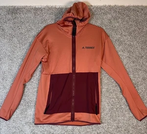 Adidas Terrex Tech Flooce Light Wanderjacke mit Kapuze Gr. M orange Sweatshirt - Bild 1 von 8