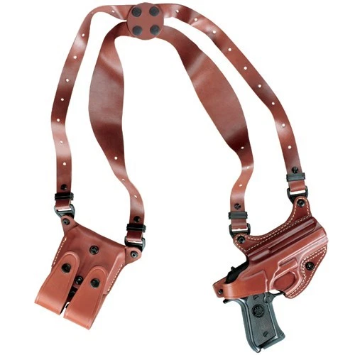 Funda de hombro de cuero línea dorada - Beretta 92F, marrón castaño, mano derecha Foto 1 de 1