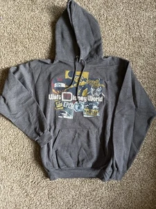 Disneyland Vintage Style Grey Hoodie Unisex Size Medium Mickey Mouse Sweatshirt - Picture 1 of 2