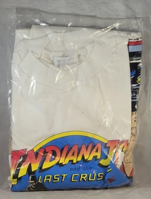 Vintage 1989 Indiana Jones and the Last Crusade Promo T-Shirt NOS Hanes L - Image 1 of 2