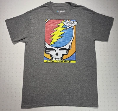 Have A Grateful Day Grateful Dead Steal Your Face 液体蓝色中号 T 恤 — 第 1/4 张图片