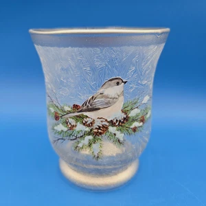 Portacandele in vetro di pino ceci invernale dipinto a mano con luci fatate - Foto 1 di 7