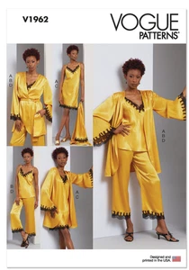 Vogue V1962 Sewing Pattern Misses Robe Camisole Slip Dress Size F5 (16-24) UNCUT - Picture 1 of 10