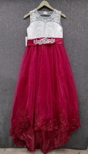 LAVNIS Flower Girls Embroidery Lace Beaded Princess Dress Size 9 yrs - Picture 1 of 17
