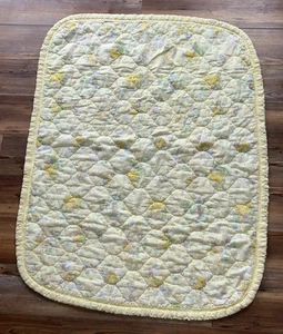 Vintage Riegel Bunny Bear Yellow Baby Quilted Blanket Crib Comforter 36x46” - Picture 1 of 11