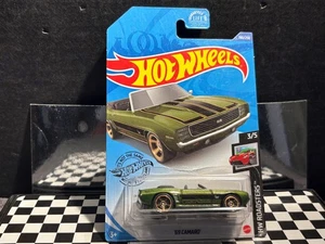 1/64 HOT WHEELS 1969 CHEVROLET CAMARO CONVERTABLE HW ROADSTERS 190/250 3/5 GREEN - Picture 1 of 2