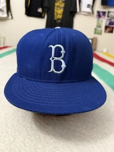 Vintage 90s American Needle Blue Brooklyn Dodgers Fitted Hat Cap 7 1/8 Made USA - Picture 1 of 13