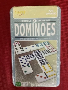DOMINOES Double 9 COLOR DOT Traditional 55 Piece - Picture 1 of 3