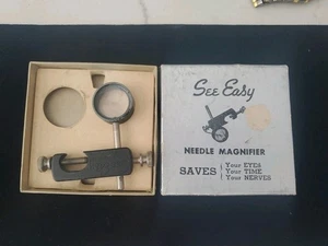 Vintage See Easy Sewing Machine Needle Magnifier Very Clear View Orig. Box - Picture 1 of 4