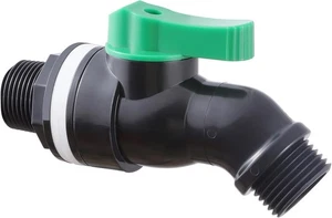Kunststoff Regentonne Zapfen High Flow Ventil 3/4" NPT x 3/4" GHT Wasserhahn - Bild 1 von 5