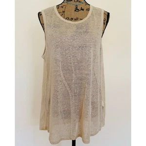 Banana Republic Damen Leinen Skinny Elfenbein Creme Ärmellos Tank Top Gr. Large NEU - Bild 1 von 8