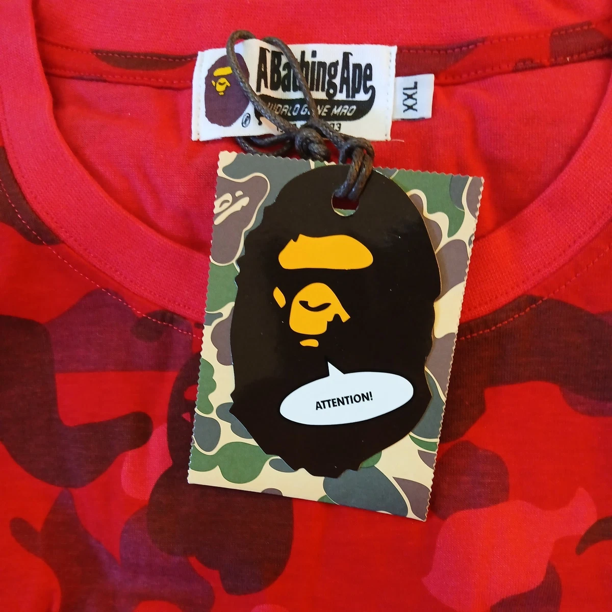 BAPE 红色迷彩的男士t 恤| eBay