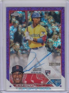 2023 Jeter Downs Topps Chrome ROOKIE AUTO PURPLE SPECKLE REFRACTOR /299 Red Sox - Picture 1 of 1