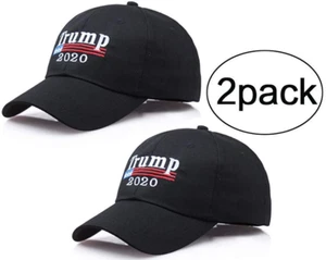 USA Trump 2020 MAGA Hat Keep America Great Again Black Cotton Cap Pack 1 / 2 - Picture 1 of 3