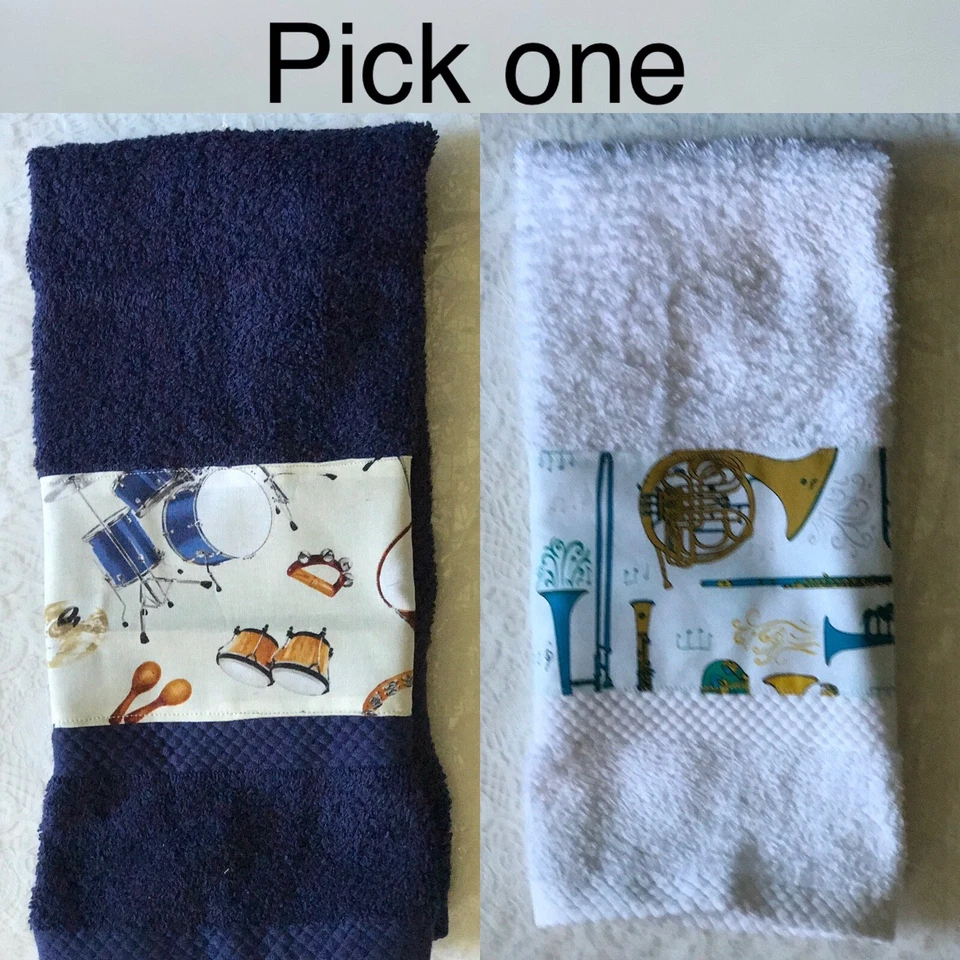 Banda Instrumentos musicales toalla de mano - acento hecho a mano - profesor o música regalo importante Foto 1 de 3