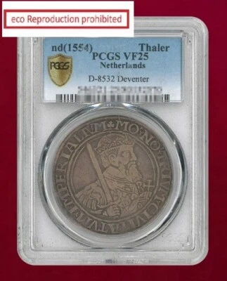 Netherlands Alliance Thaler Silver Coin Deventer nd(1554) PCGS VF25 - Image 1 of 2