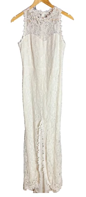 Maxi Vestido Lápiz Sin Mangas Blanco Encaje Novia Movible Vestido de Novia Boda M Foto 1 de 4