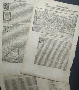 4fg. Ansicht Edinburgh Schottland Cosmographia Universalis Münster Petri Basel 1592 - Bild 1 von 4