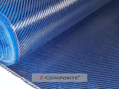 Z-COMPOSITE Hybridgewebe 200g/m² Blau-Schwarz, Carbon-Kevlar, Z-HGB-Twill200, Designgewebe