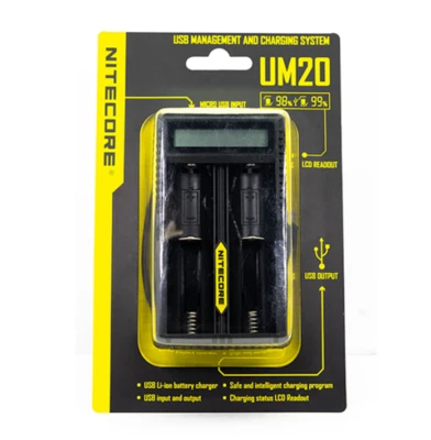 Nitecore UM20 Micro USB Powered LCD Intelligent Li-ion Battery Charger - Image 1 of 4