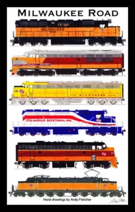 Póster enmarañado de Milwaukee Road Eras 12""x18"" firmado por Andy Fletcher - Imagen 1 de 1