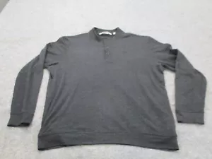 Travis Mathew Sweater Mens 2XL XXL Black Henley Adult Long Sleeve Pullover - Picture 1 of 9