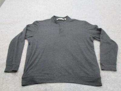 Travis Mathew Sweater Mens 2XL XXL Black Henley Adult Long Sleeve Pullover - Image 1 of 4
