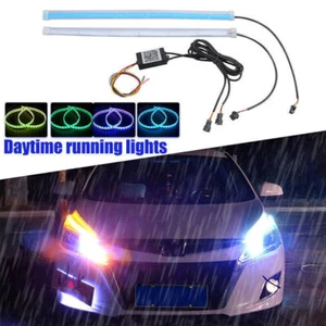 2x RGB 30CM LED Car DRL Daytime Running Turn Signal Lamp Strip Light Headlight - Picture 1 of 9